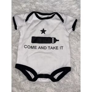 Tiny Trooper Sz. 3/6 Mo. “ Come And Take It” Snap Shirt. Grt. Shape. Cute